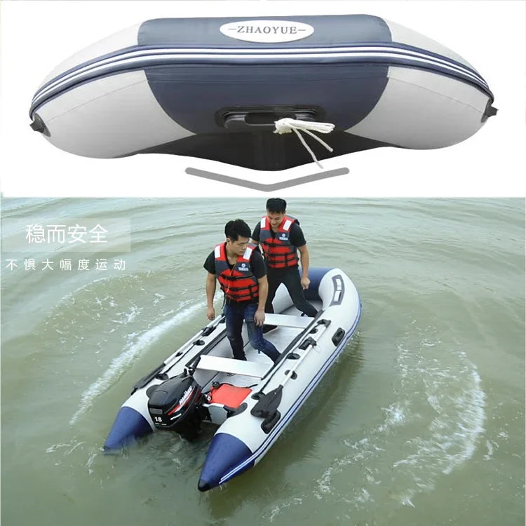 5-6 Person Inflatable Assault Boat – 3.8m PVC Fishing Rowing Boat with Aluminum Floor & Speed Raft Accessories