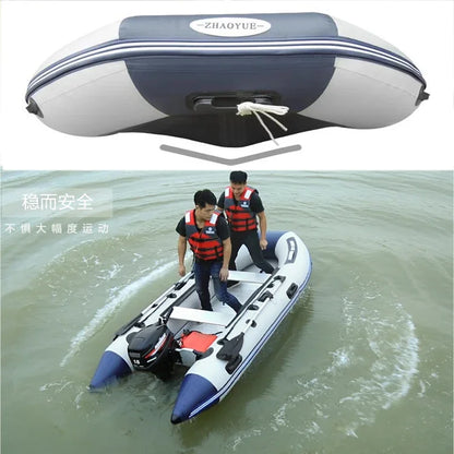 5-6 Person Inflatable Assault Boat – 3.8m PVC Fishing Rowing Boat with Aluminum Floor & Speed Raft Accessories