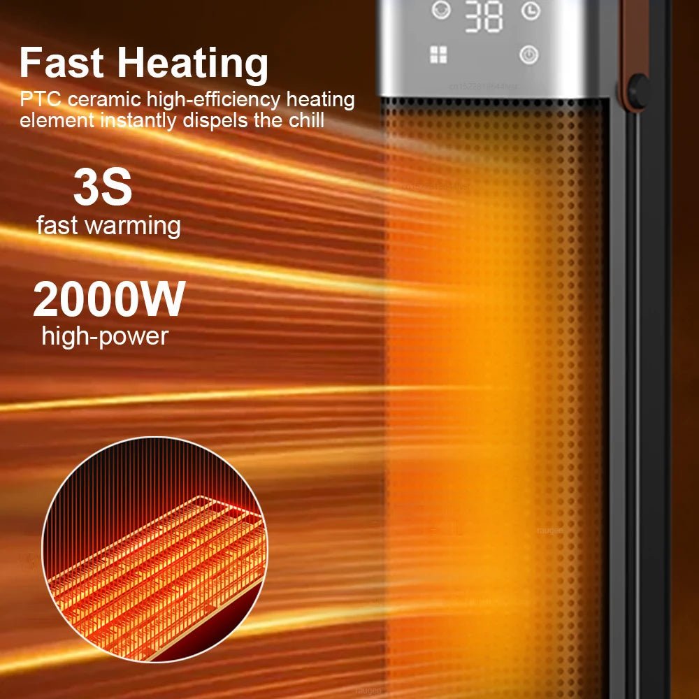 2000W Electric Space Heater – Portable PTC Fan Heater with Remote Control for Home, Office & Hot Air Blower