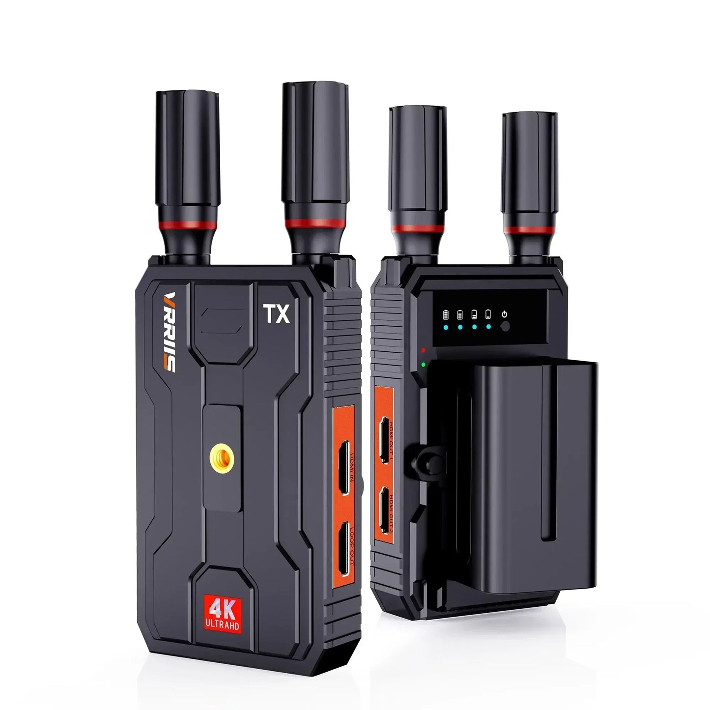400m 5G 4K Wireless Video Transmitter & Receiver – HDMI Extender, Dual Display Adapter, Battery Support for Wedding Camera & Live Streaming