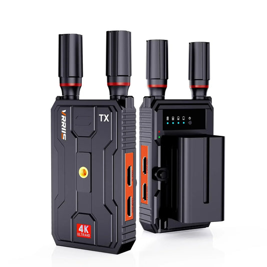 400m 5G 4K Wireless Video Transmitter & Receiver – HDMI Extender, Dual Display Adapter, Battery Support for Wedding Camera & Live Streaming