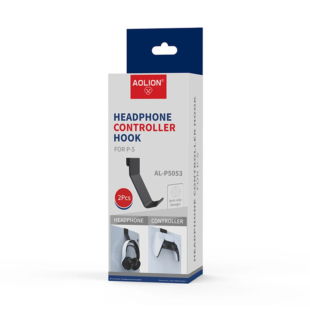2pcs Headphone Stand and Game Controller Holder Hook Hanger - Compatible with PlayStation 5 PS5