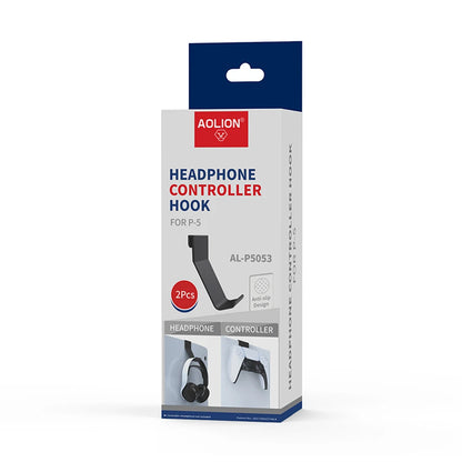 2pcs Headphone Stand and Game Controller Holder Hook Hanger - Compatible with PlayStation 5 PS5