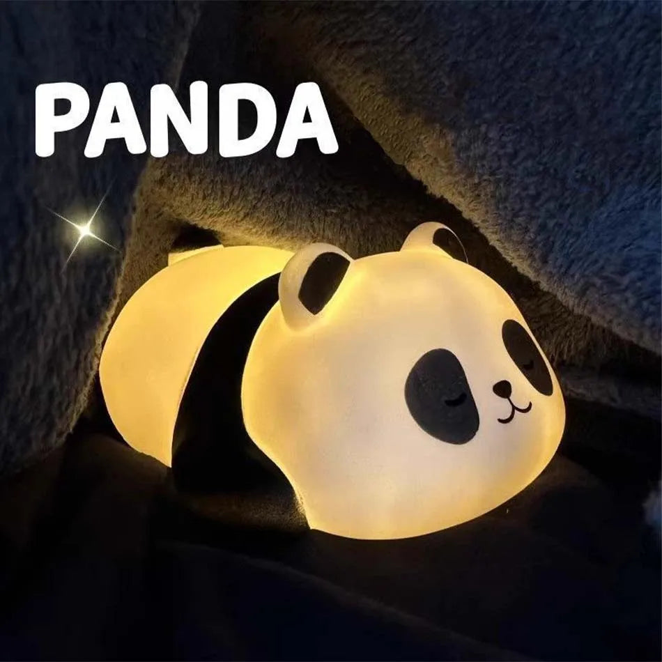 Panda LED Night Light - Cute Plastic Bedside Lamp for Kids, Bedroom & Living Room Decor