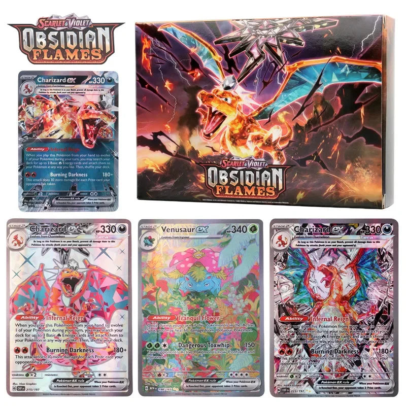 60-100Pcs English Pokemon Cards – Holographic EX, Vstar, Vmax, GX, Charizard, Mewtwo & Evolution Combos