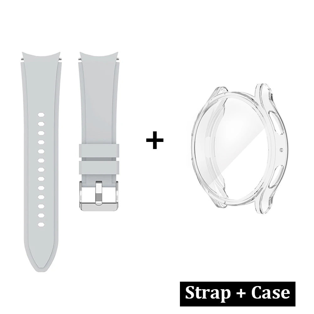 Samsung Galaxy Watch 4/5/6/7 TPU Protective Case - All-Around Cover with Sport Band for Galaxy Watch 6 Classic 43/47mm