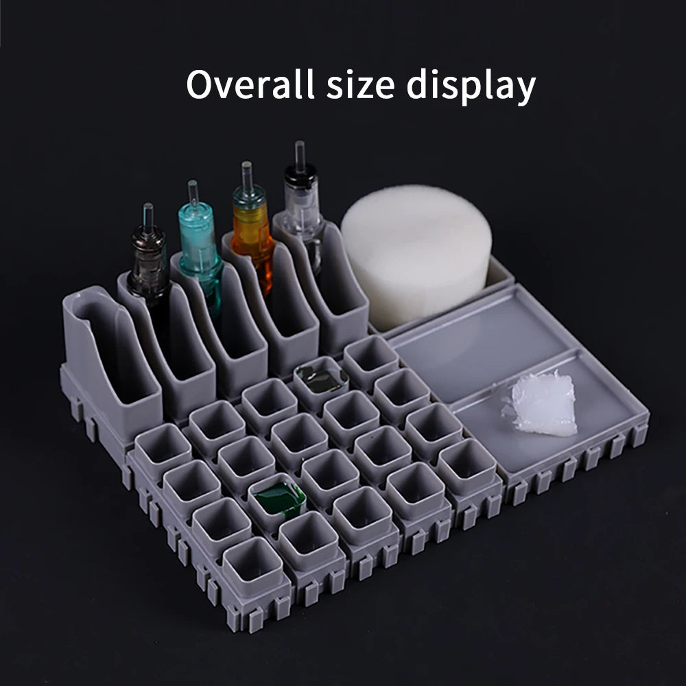 YILONG Multi-Spliced Tattoo Ink Cup & Cartridge Holder — ABS Desktop Storage Rack for Tattoo Accessories