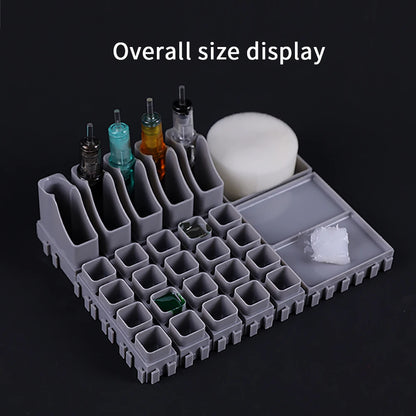 YILONG Multi-Spliced Tattoo Ink Cup & Cartridge Holder — ABS Desktop Storage Rack for Tattoo Accessories
