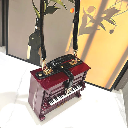 Luxury Designer Piano-Shaped Handmade Crossbody Shoulder Bag for Women – Elegant Purse, Messenger & Banquet Bag