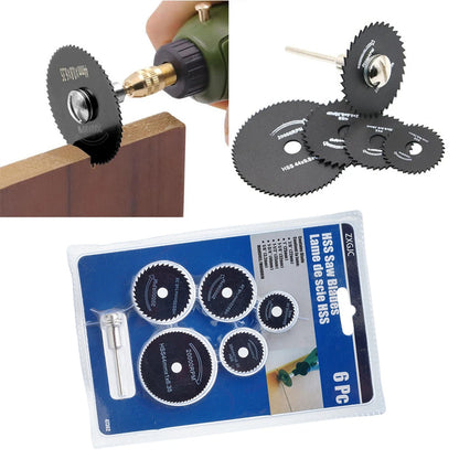 6Pcs High-Speed Steel Woodworking Saw Blade Set – Metal Cutting Circular Saw Blades for Electric Drill, Grinder & Power Tool Use