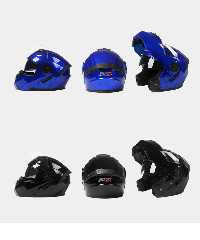 Personalized Dual-Lens Flip-Up Motorcycle Helmet — Motocross Racing Modular Full-Face Helmet for Men & Women, Fashionable Cascos Para Moto