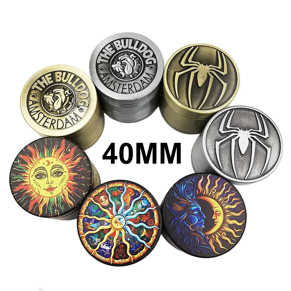 4 Layer Metal Herbal Grinder – Amsterdam Manual Hand Grinders, Spice and Pepper Mill Cutter, Kitchen Accessories, Gift for Men
