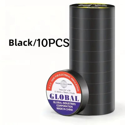50m High-Temperature Electrical Tape - Durable Soft Black Rubber Insulating Adhesive for Industrial & Household Use