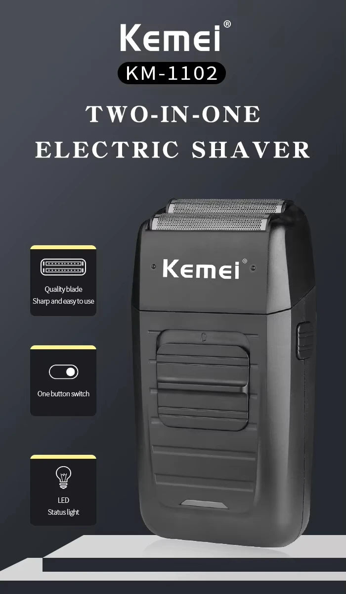 Kemei Professional Hair Clipper Kit – KM-2296, KM-2299, KM-1102 Electric Shaver & Cordless Trimmer for Men’s Hair Cutting