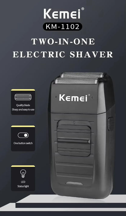 Kemei Professional Hair Clipper Kit – KM-2296, KM-2299, KM-1102 Electric Shaver & Cordless Trimmer for Men’s Hair Cutting