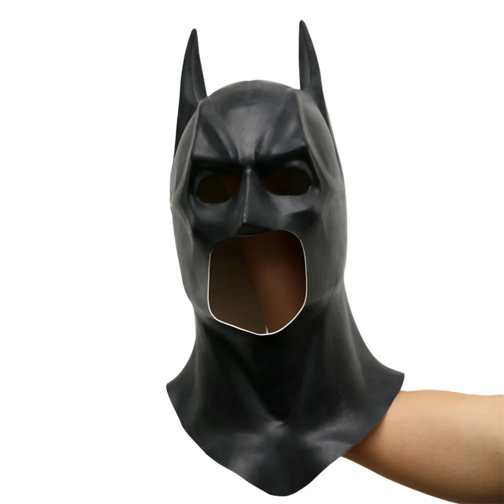 Batman Latex Cosplay Mask — Full Head Adult Halloween Masquerade & Party Costume Prop