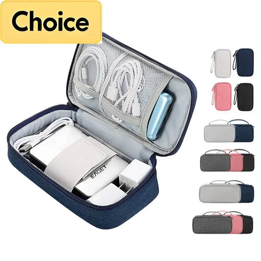 Large Travel Cable Organizer Bag - Portable Waterproof Storage Pouch for Cables, Cords, and Electronics