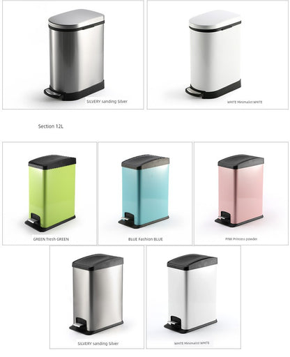 Stainless Steel Pedal Trash Can – Large Home & Living Room Trash Bin with Lid, Nordic Style Bathroom Waste Bin