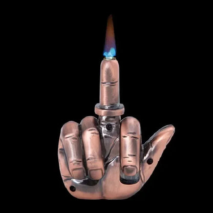 Funny Middle Finger Torch Lighter – Windproof Jet Flame Refillable Butane Smoking Accessory with Voice Sound