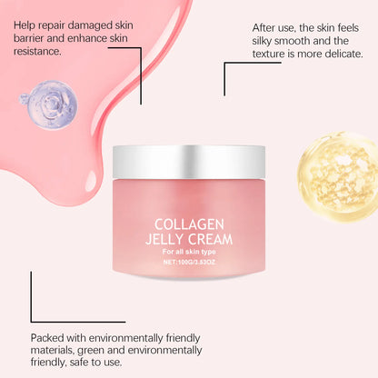100g Collagen Jelly Cream – Anti-Aging, Anti-Wrinkle, Hydrating, and Skin Tightening Moisturizer for Soft, Firm Skin