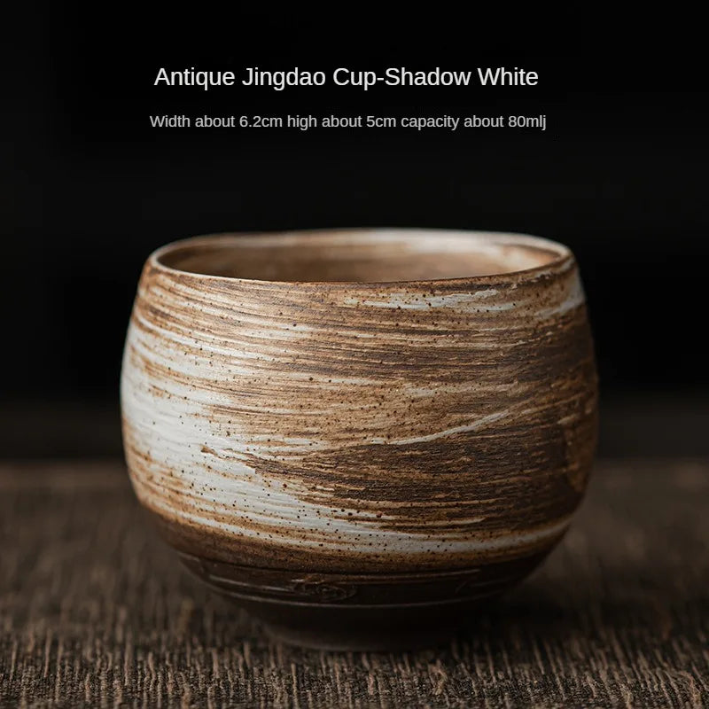 Japanese Handmade Stoneware Tea Cup – Small Kung Fu Single Teacup Vintage Style