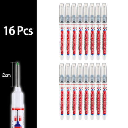 2cm Waterproof Deep Hole Marker Pen - Long Head Carpenter Markers for Metal Woodworking Tools 4-80pcs