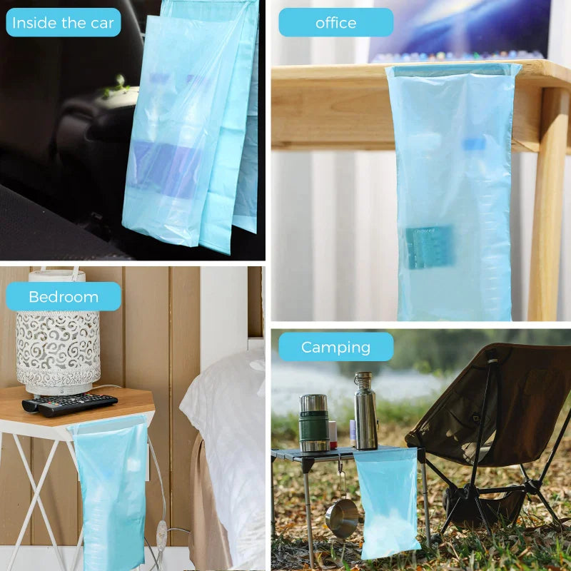 50Pcs Disposable Self-Adhesive Car Garbage Bags - Biodegradable Rubbish Bin Hanging, Waterproof, Home Kitchen Trash Storage Bag
