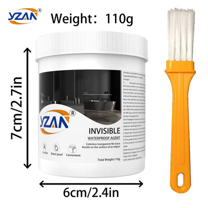 450g Polyurethane Waterproof Coating Sealant – Invisible Nano Repair Glue with Brush for Roof, Bathroom & Wall Cracks, Freeze-Resistant