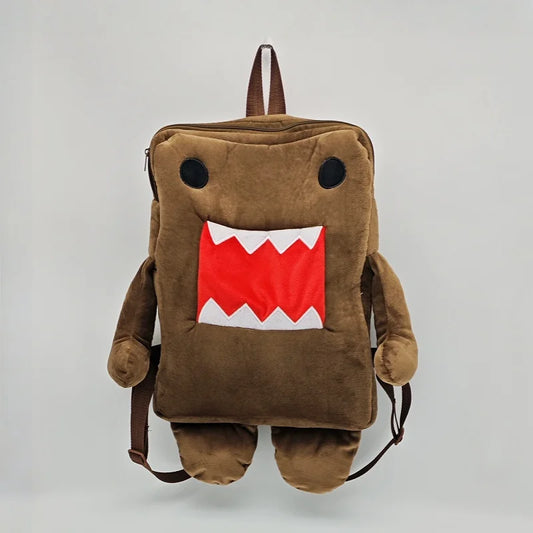 TreasuringU Domo Kun Plush Backpack – Cute Brown Stuffed Shoulder Bag for Women, Men & Kids