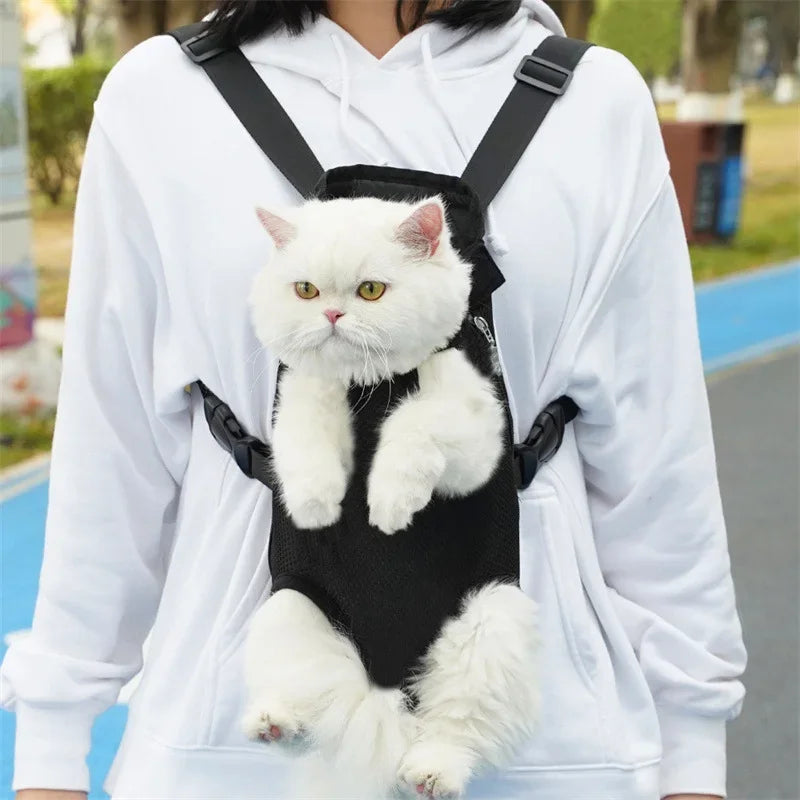 Adjustable Cat Carrier Bag – Double Shoulder Pet Backpack, Portable Travel, Outdoor, Camping & Hiking Bag for Cats and Small Dogs