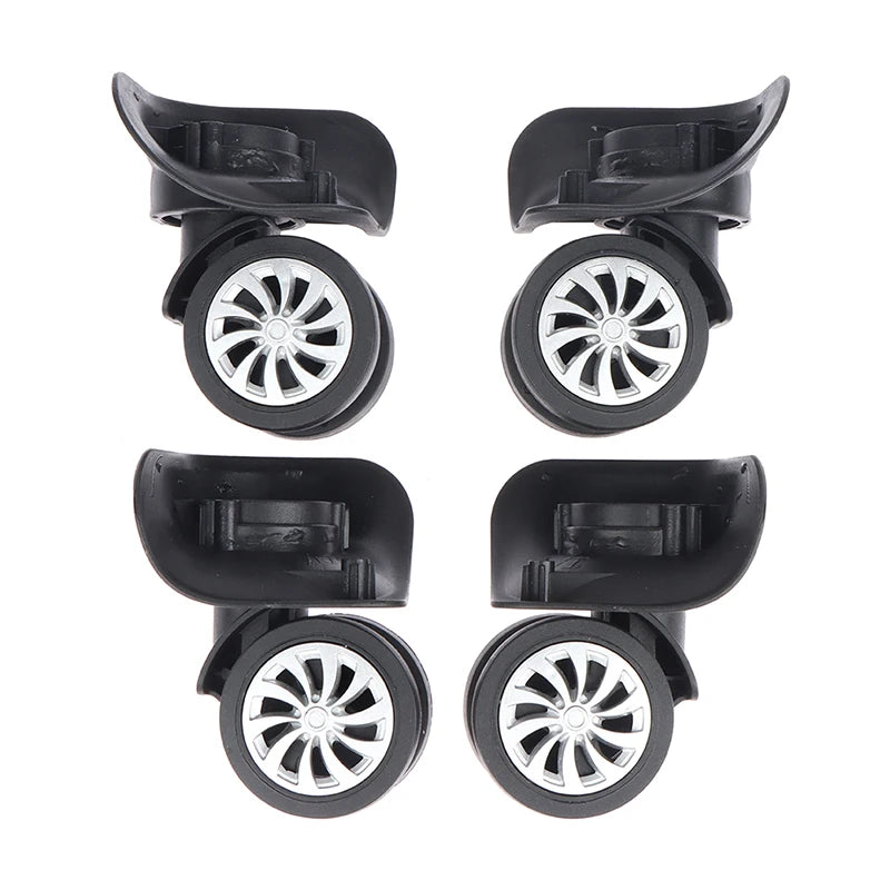4Pcs Universal 360° Swivel Luggage Wheels - Trolley Wheel Replacement Tools for Suitcases