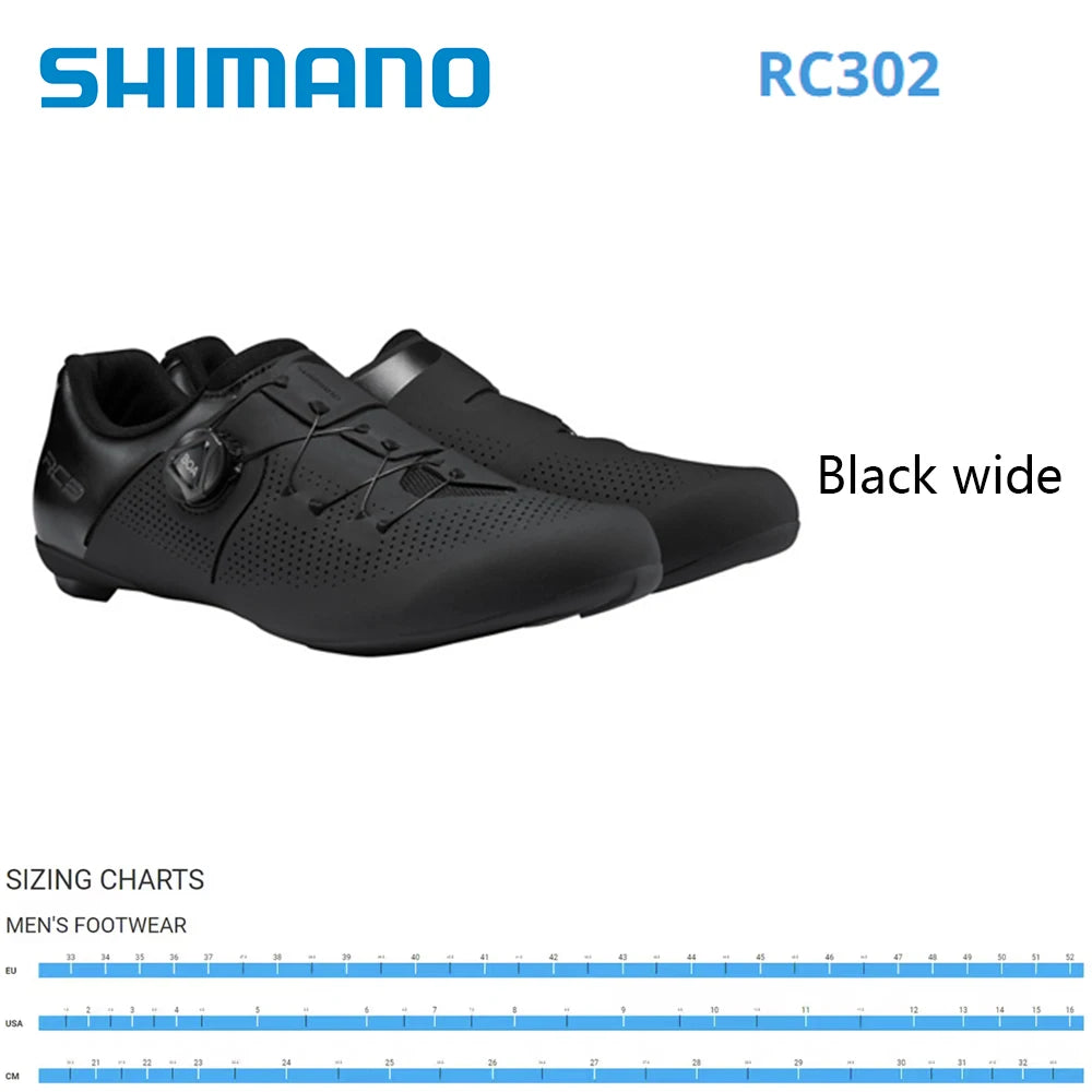 SHIMANO SH-RC302 Road Cycling Shoes - Glass Fiber Reinforced Nylon Self-Locking Bicycle Shoes
