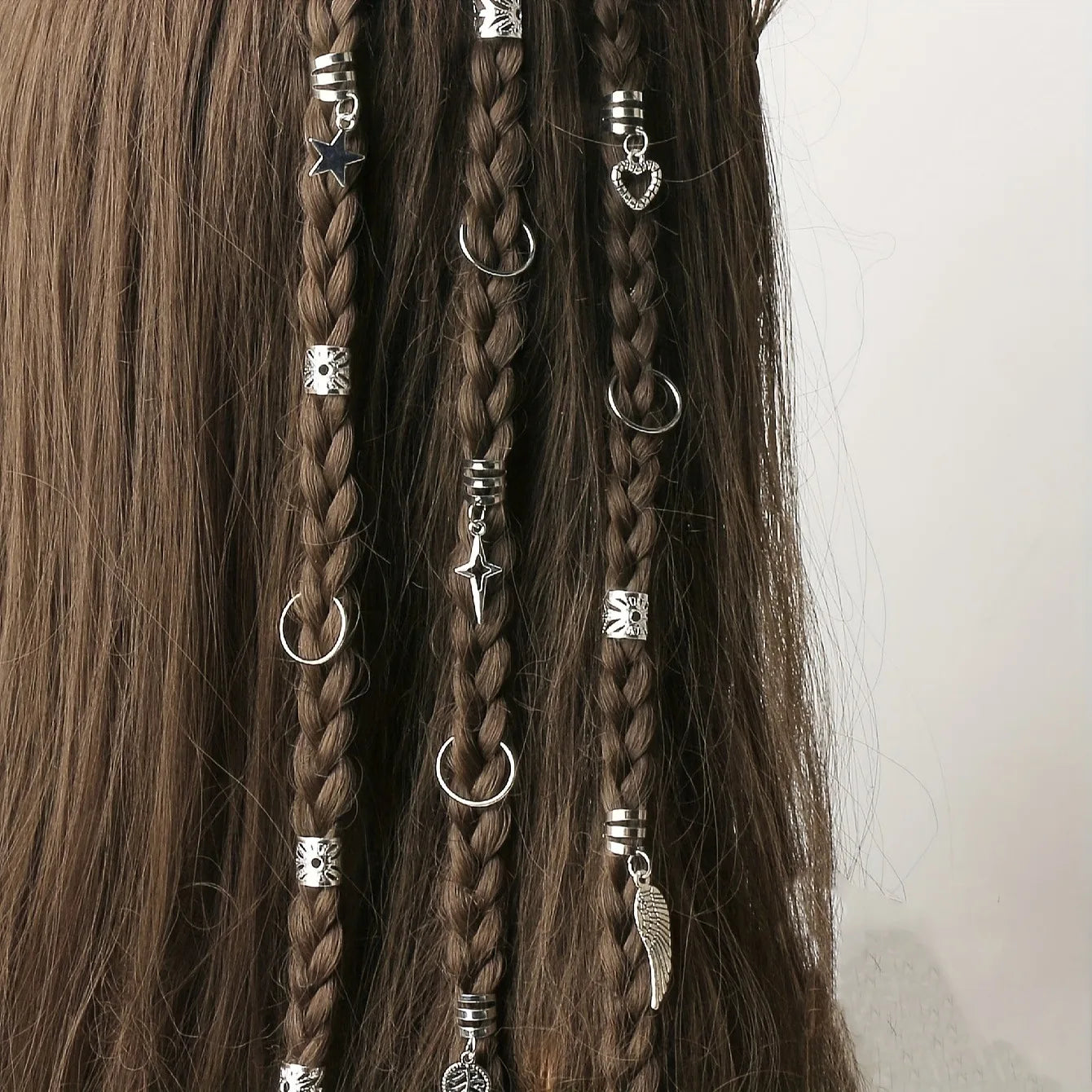 45pcs Alloy Braid Hair Rings – Hippie Style Dreadlock Hair Accessories, Loc Hair Jewelry for Braids, Ideal for Girls and Women