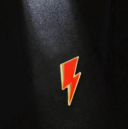 Glam Rock Enamel Pins – Bowie & Aladdin Lightning Style Badge for Men & Women, Rock Music Fan Gift