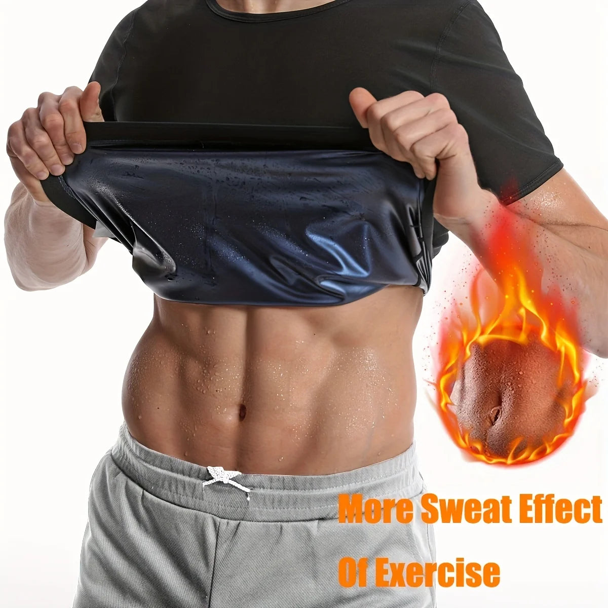 Men's Sauna Suit Shirt: Heat Trapping Compression Vest for Gym Exercise - Versatile Shapewear Top and Waist Trainer
