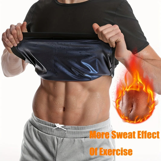 Men's Sauna Suit Shirt: Heat Trapping Compression Vest for Gym Exercise - Versatile Shapewear Top and Waist Trainer