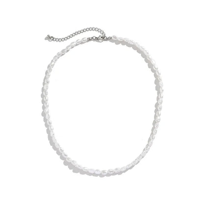 Imitation Pearl Choker Necklace - Vintage Elegant Beaded Fashion Jewelry for Women Wedding Party Style