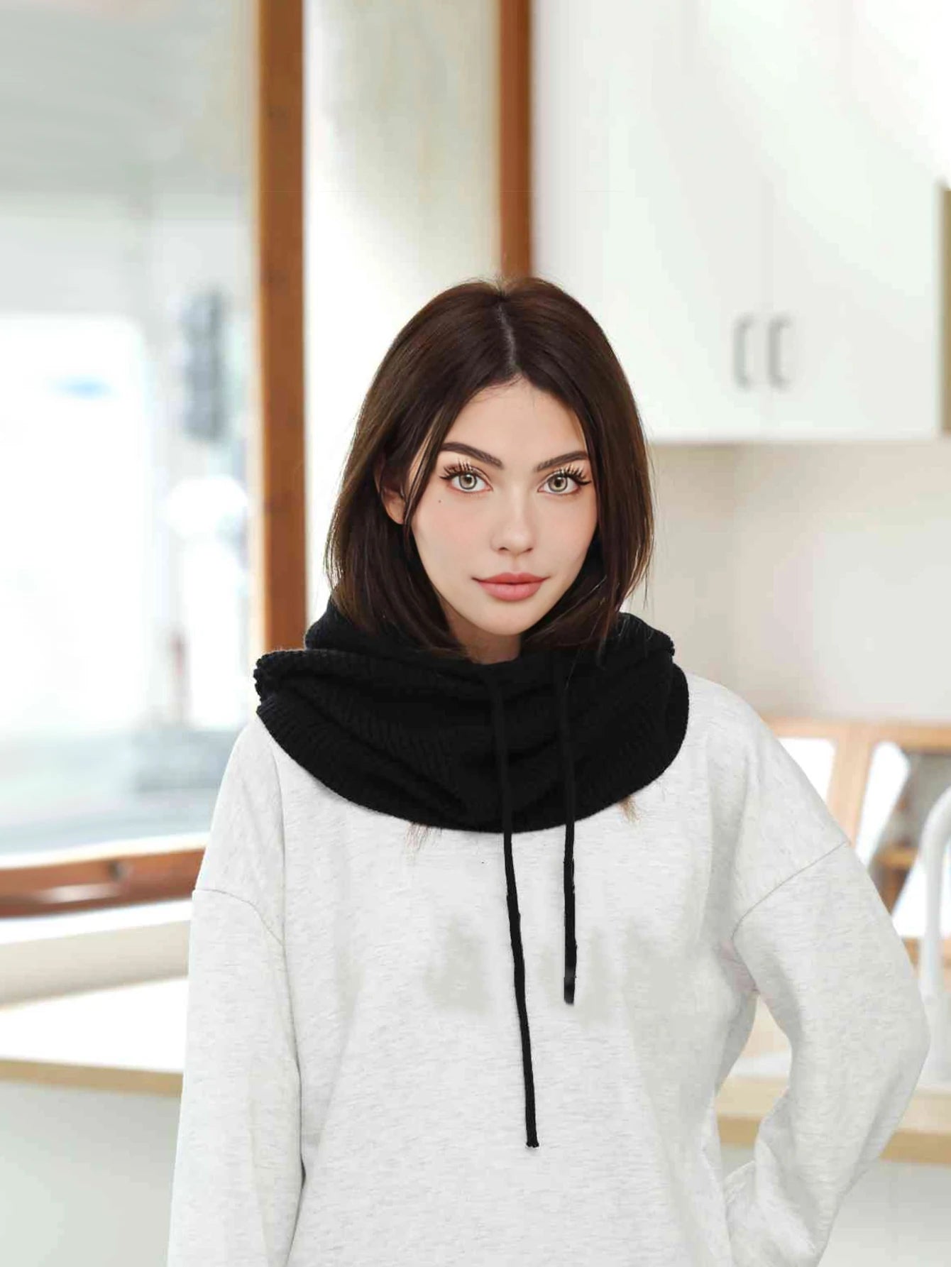 Women’s Winter Beanie Hat with Knit Balaclava – Neck Warmer & Ski Snow Scarf