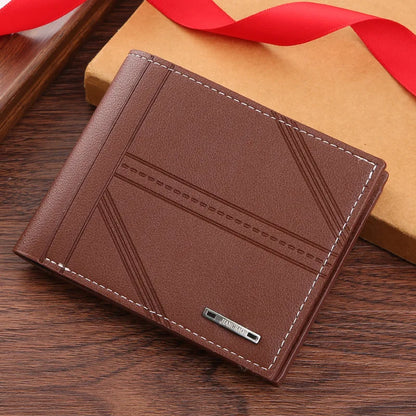 Men's Soft Leather Short Bifold Wallet with Credit Card & ID Holder – Business Billfold