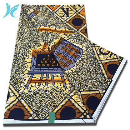 Classic African Wax Fabric - 100% Cotton Soft Ankara Pagne for Women's Dresses