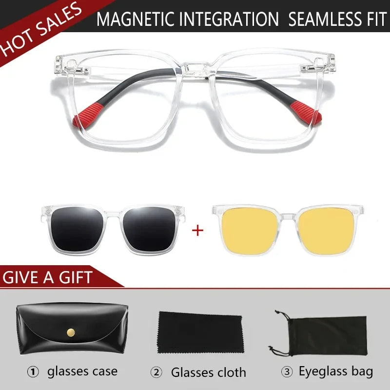 VICKY Magnetic Clip-On Myopia Glasses – Polarized Prescription Reading Sunglasses for Men & Women TJ2190