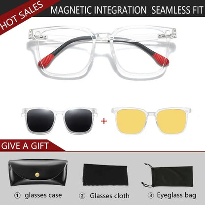 VICKY Magnetic Clip-On Myopia Glasses – Polarized Prescription Reading Sunglasses for Men & Women TJ2190