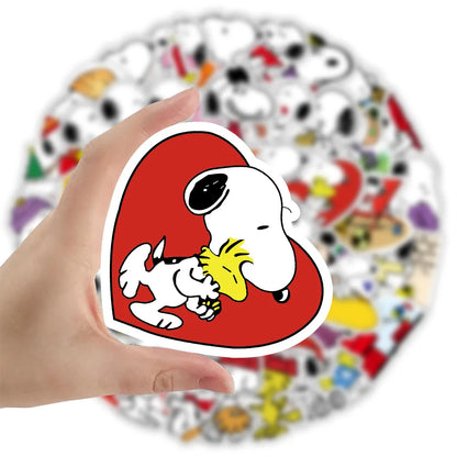 100PCS Snoopy Cartoon Stickers - Cute Anime Decals for Phones, Laptops, Notebooks, Suitcases & Fridges