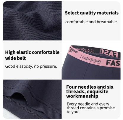 4/10 Pack Men's & Teen Boys' Boyshort Underwear – Comfy Elastic Waist, Parent-Child Matching, Multi-Size Fashion Shorts