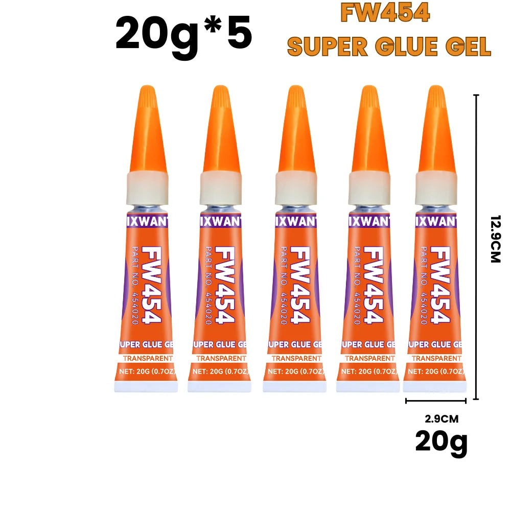 Super Glue Gel - Strong Quick-Dry Waterproof Adhesive for Metal, Plastic, Wood & Ceramic