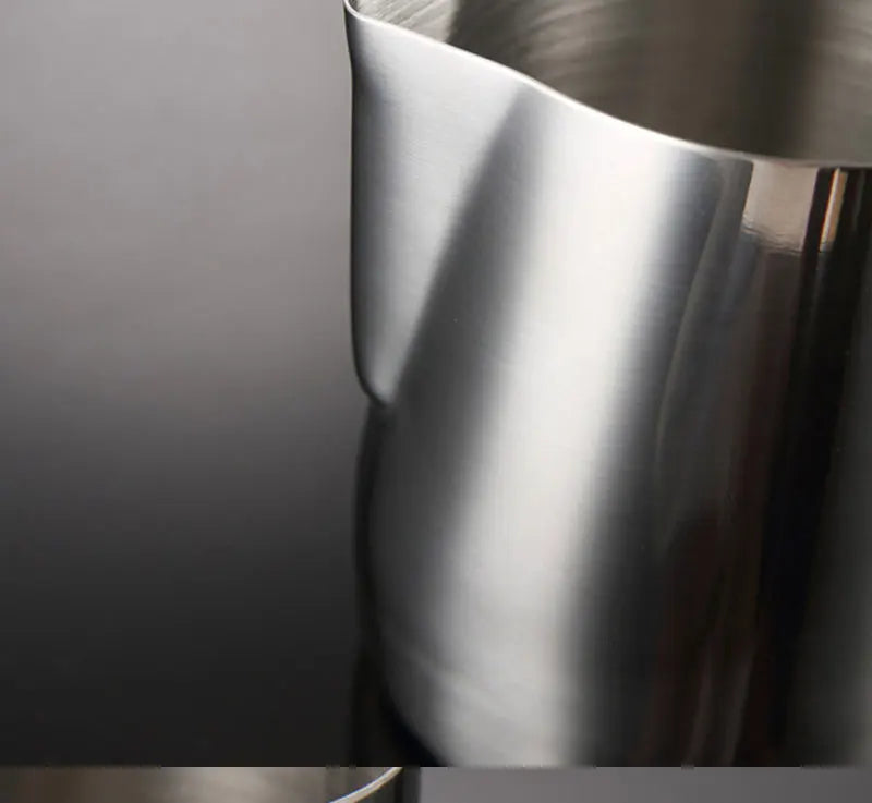 Stainless Steel Milk Frother Jug — Latte Pitcher with Measurement for Coffee & Espresso Barista Tools