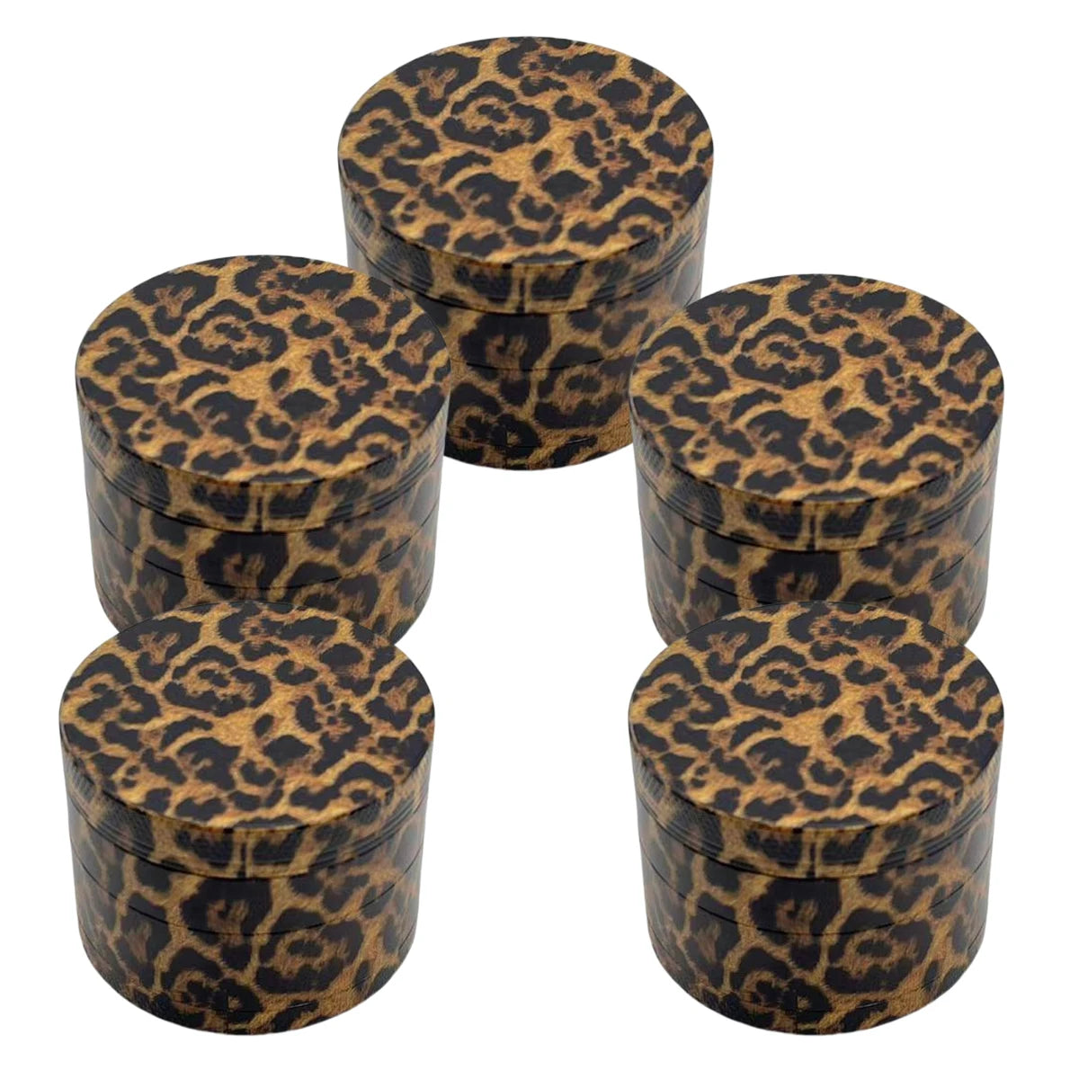 Metal Herb Grinder - Leopard Print Spice Crusher & Tobacco Grinder with Grinding Teeth