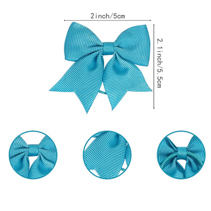 20/30/40pcs Babies Tiny 2-Inch Hair Bows Rubber Bands – Ponytail Holders for Baby Girls & Infants Hair Accessories