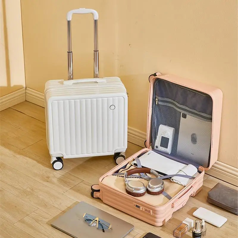 18" Cute Travel Luggage – Lightweight Airline Suitcase with Password Lock and Silent Universal Wheels