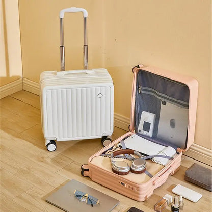 18" Cute Travel Luggage – Lightweight Airline Suitcase with Password Lock and Silent Universal Wheels